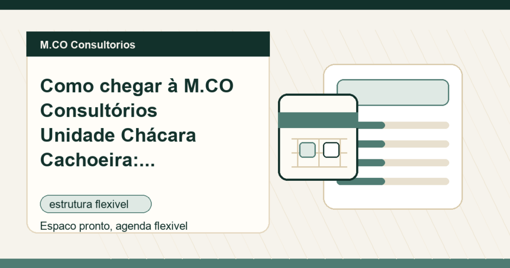 M.CO Consultorios - Como chegar à M.CO Consultórios Unidade Chácara Cachoeira: localização, acesso e preparação para o atendimento