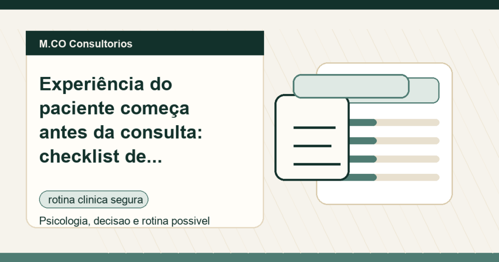 M.CO Consultorios - Experiência do paciente começa antes da consulta: checklist de acolhimento no consultório