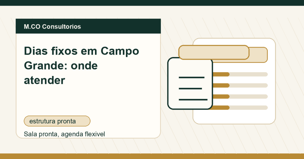 M.CO Consultorios - Dias fixos em Campo Grande: onde atender